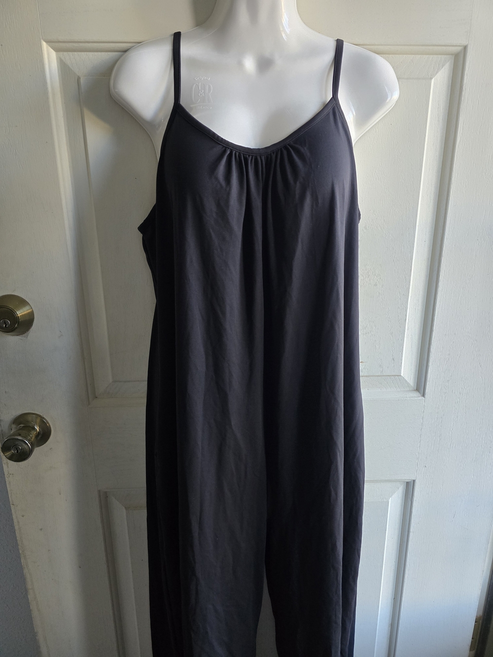 Sleeveless Black Maternity Jumpsuit with Spaghetti Straps
